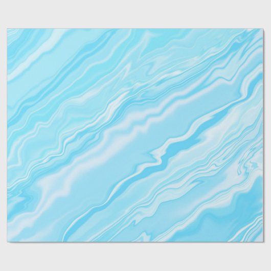 Blauwe en witte marmer cadeaupapier (Vlak)