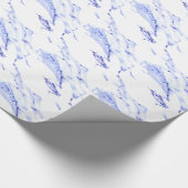 Blauwe en witte marmer cadeaupapier (Hoek)