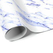 Blauwe en witte marmer cadeaupapier (Rol Hoek)