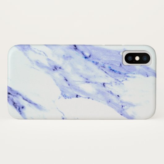 Blauwe en witte marmer Case-Mate iPhone case (Achterkant (horizontaal))