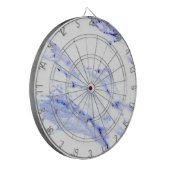 Blauwe en witte marmer dartbord (Voorkant Links)