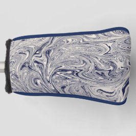 Blauwe en witte marmer golfheadcover