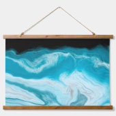 Blauwe en witte marmer hangend wandkleed (Voorkant)