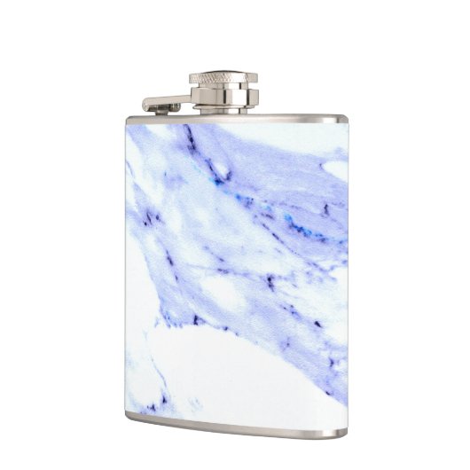 Blauwe en witte marmer heupfles (Links)