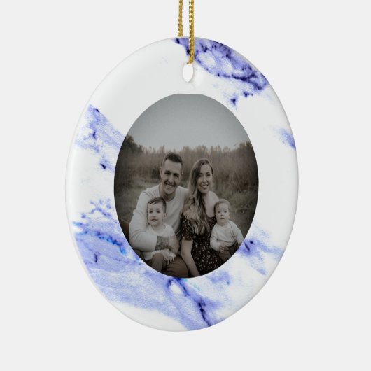 Blauwe en witte marmer keramisch ornament (Rechts)