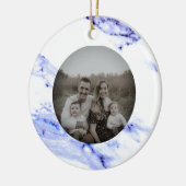 Blauwe en witte marmer keramisch ornament (Links)