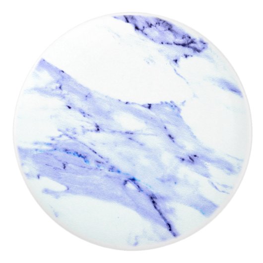 Blauwe en witte marmer keramische knop (Voorkant)