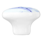 Blauwe en witte marmer keramische knop (Zijkant)