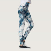 Blauwe en witte marmer leggings (Rechts)