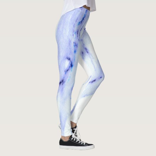 Blauwe en witte marmer leggings (Rechts)