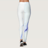 Blauwe en witte marmer leggings (Achterkant)