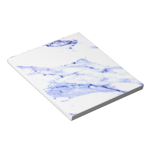 Blauwe en witte marmer notitieblok (Schuin)