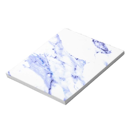 Blauwe en witte marmer notitieblok (Linkerzijde)