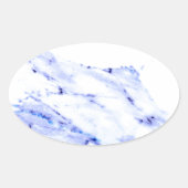Blauwe en witte marmer ovale sticker (Voorkant)