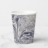 Blauwe en witte marmer papieren bekers (Links)