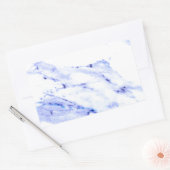 Blauwe en witte marmer rechthoekige sticker (Envelop)