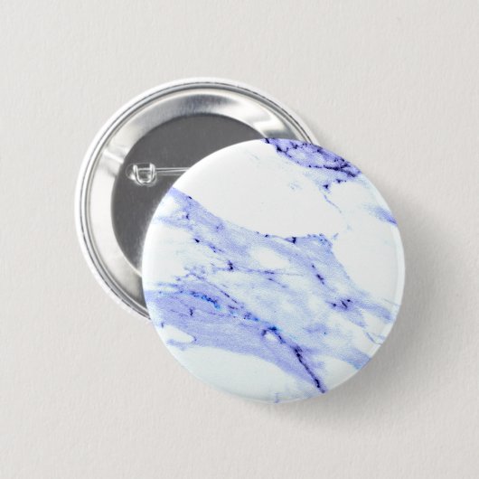 Blauwe en witte marmer ronde button 5,7 cm (Voorkant /achterkant)