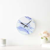 Blauwe en witte marmer ronde klok (Huis)