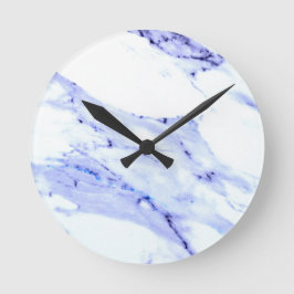 Blauwe en witte marmer ronde klok
