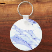 Blauwe en witte marmer sleutelhanger (Voorkant)