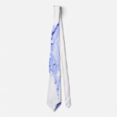 Blauwe en witte marmer stropdas (Voorkant)