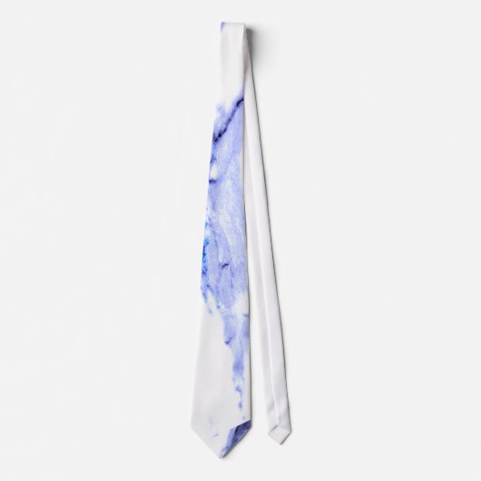 Blauwe en witte marmer stropdas (Voorkant)
