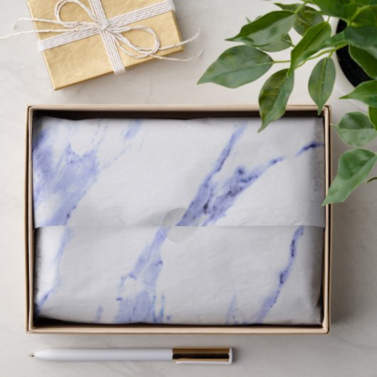 Blauwe en witte marmer tissuepapier (Geschenk)