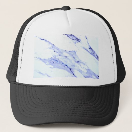 Blauwe en witte marmer trucker pet (Voorkant)