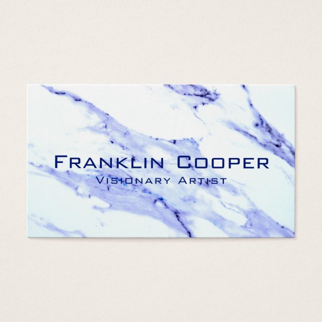 Blauwe en witte marmer visitekaartjes (Voorkant)