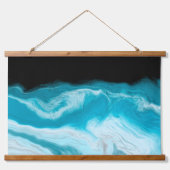 Blauwe en witte marmergolven hangend wandkleed (Voorkant)