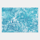 Blauwe en witte marmertextuur inpakpapier vel (Voorkant 2)