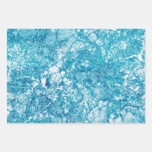 Blauwe en witte marmertextuur inpakpapier vel (Voorkant 2)