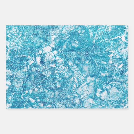 Blauwe en witte marmertextuur inpakpapier vel (Voorkant)