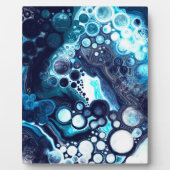 Blauwe en witte marmervochtige kunst fotoplaat (Voorkant)