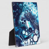 Blauwe en witte marmervochtige kunst fotoplaat (Zijkant)