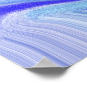 Blauwe en witte marmervochtige kunst poster (Hoek)