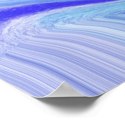 Blauwe en witte marmervochtige kunst poster (Hoek)