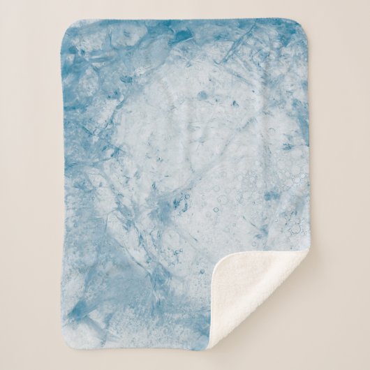 Blauwe en witte matras sherpa deken (Voorkant)