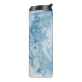 Blauwe en witte matras thermosbeker (Gedraaid links)
