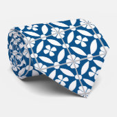 Blauwe en witte mediterrane tegels stropdas (Opgerold)