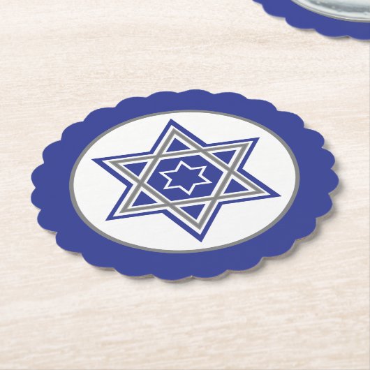 Blauwe en witte meerdere sterren van David Design Kartonnen Onderzetters (Gekanteld)