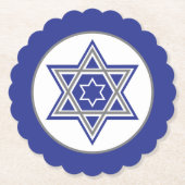 Blauwe en witte meerdere sterren van David Design Kartonnen Onderzetters (Voorkant)