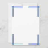 Blauwe en witte Menorah-kaarsen met de wens van Ha Bedankkaart (Achterkant)