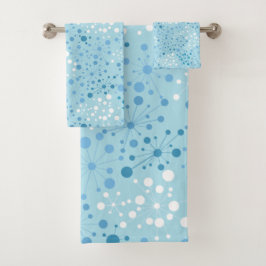 Blauwe en witte middeneeuwse detailhandel moderne bad handdoek