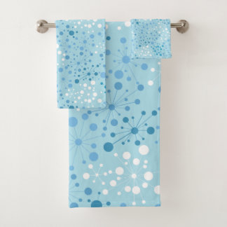 Blauwe en witte middeneeuwse detailhandel moderne  bad handdoek