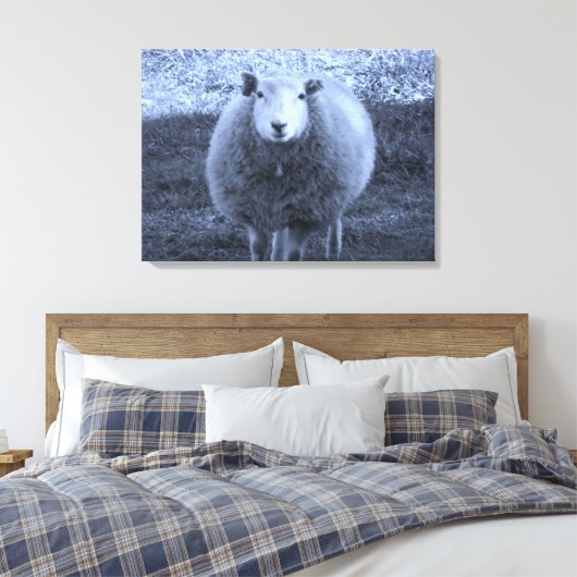Blauwe en witte moederschapen. canvas afdruk (Insitu (Slaapkamer))
