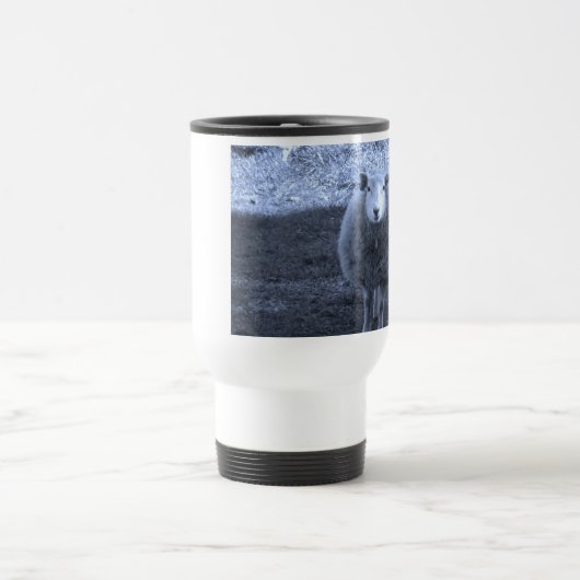 Blauwe en witte moederschapen reisbeker (Center)