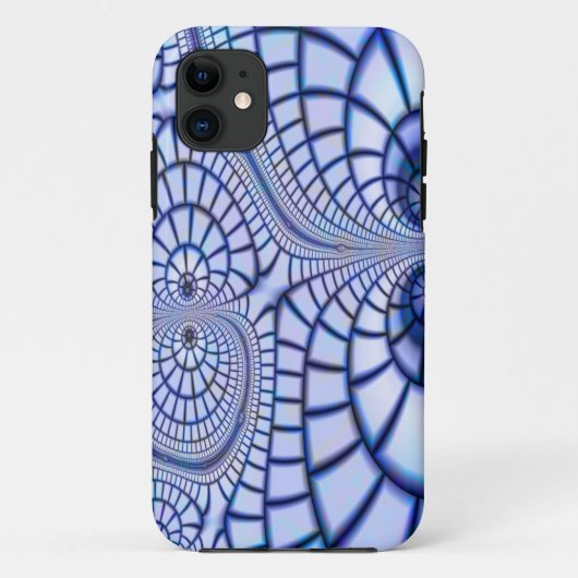 blauwe en witte mozaïek Case-Mate iPhone case (Achterkant)
