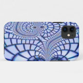 blauwe en witte mozaïek Case-Mate iPhone case (Achterkant (horizontaal))