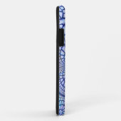 blauwe en witte mozaïek Case-Mate iPhone case (Achterkant/rechts)